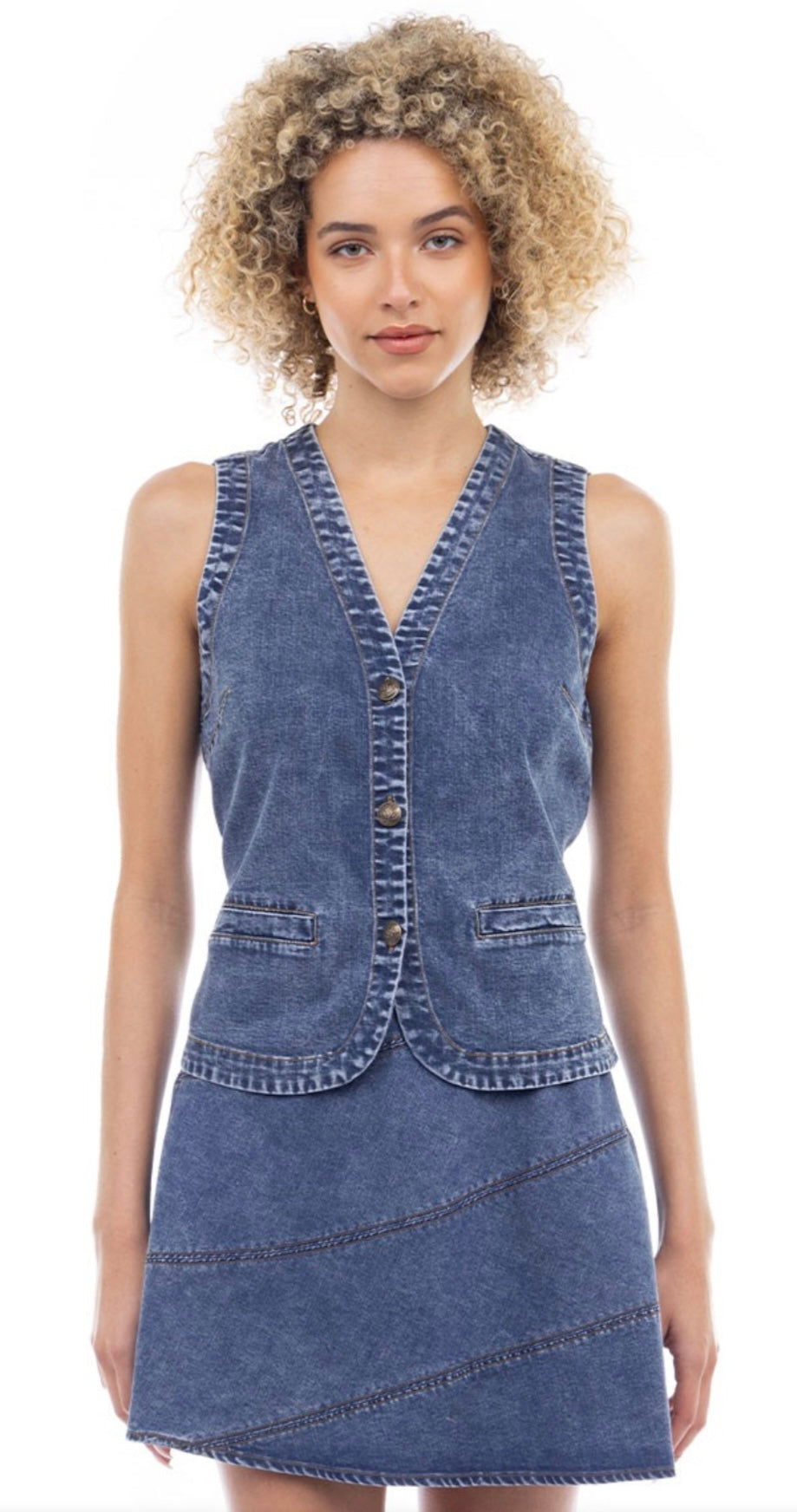 Denim vest, vests, boutique vests, blue denim vests, 