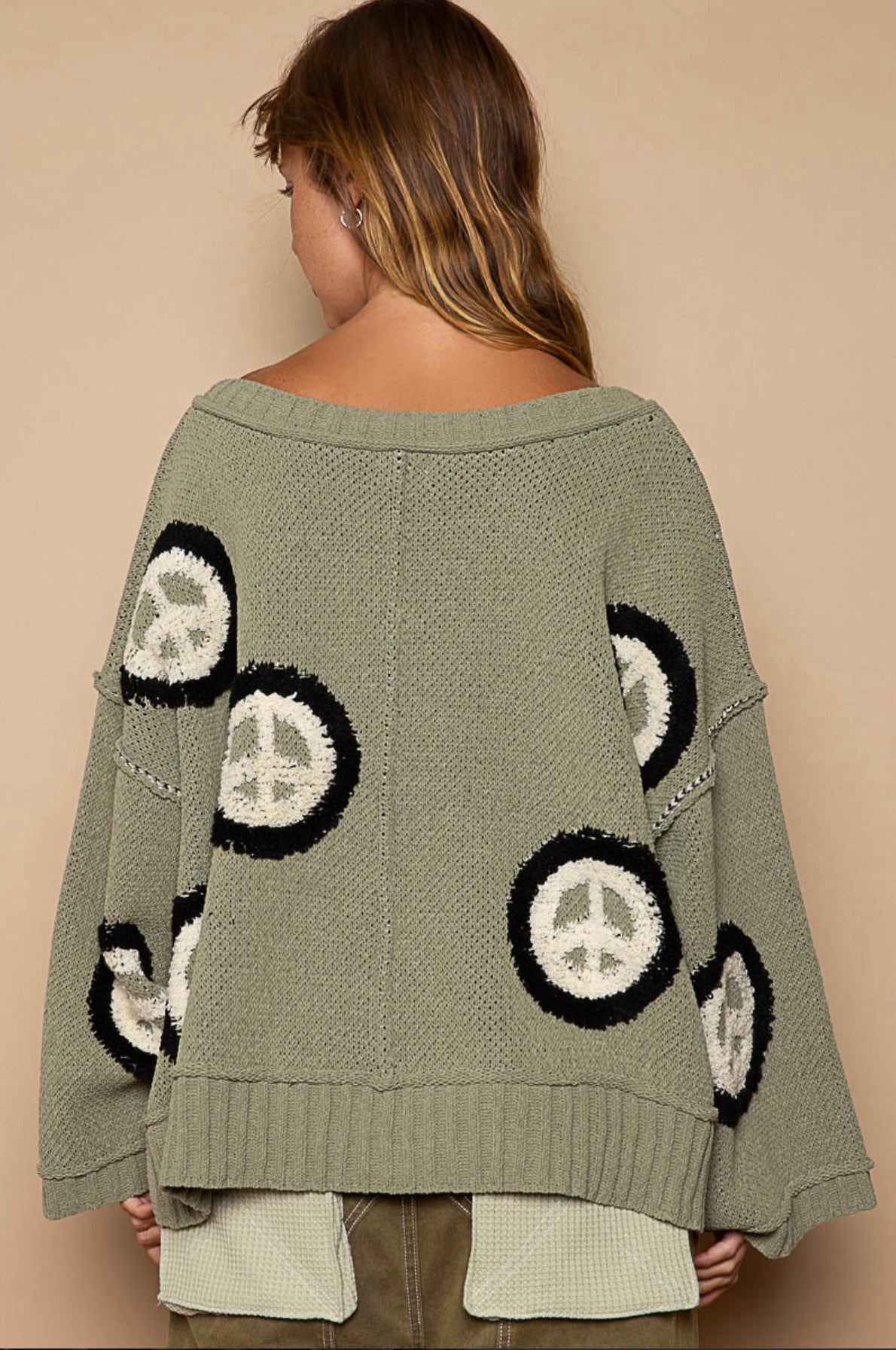 Pol Peace Sign Sweater